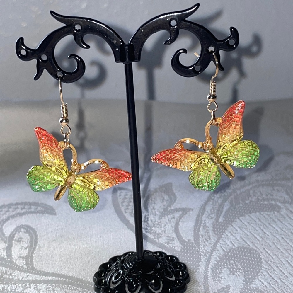 Butterfly Sparkle Earrings Green